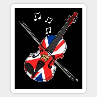 UK Flag Violin Violinist British Musician Sticker